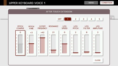 Screen showing various parameter settings for After Touch Extension.
