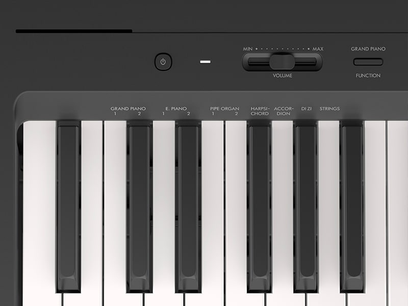 The Yamaha P-145 digital piano keys - piano for beginners