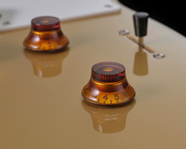 Close-up of Master Volume, Master Tone, and 3-position lever switch