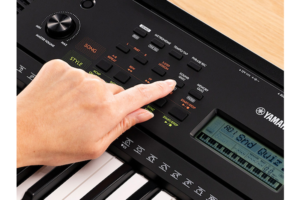 Quizzes button on the Yamaha PSR-E283 portable keyboard for beginners