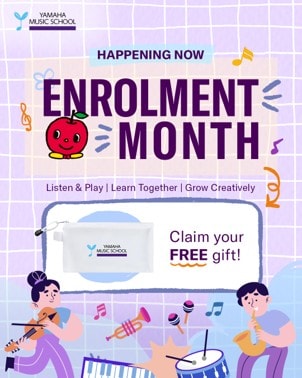 Special promotional offer for Yamaha music school enrolling young children in music lessons